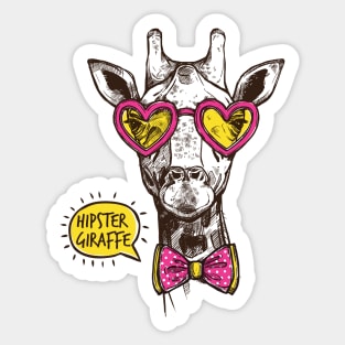 Hipster Giraffe Sticker